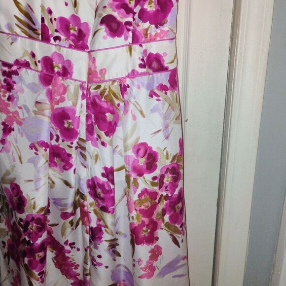 Studio One Pink and White A-Line Midi Dress for Prom - Picture 8 of 12